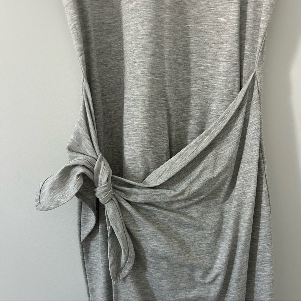 Club Monaco Twansia Light Heathered Grey Short Sleeve Tie Waist Casual Dress S - Picture 5 of 12